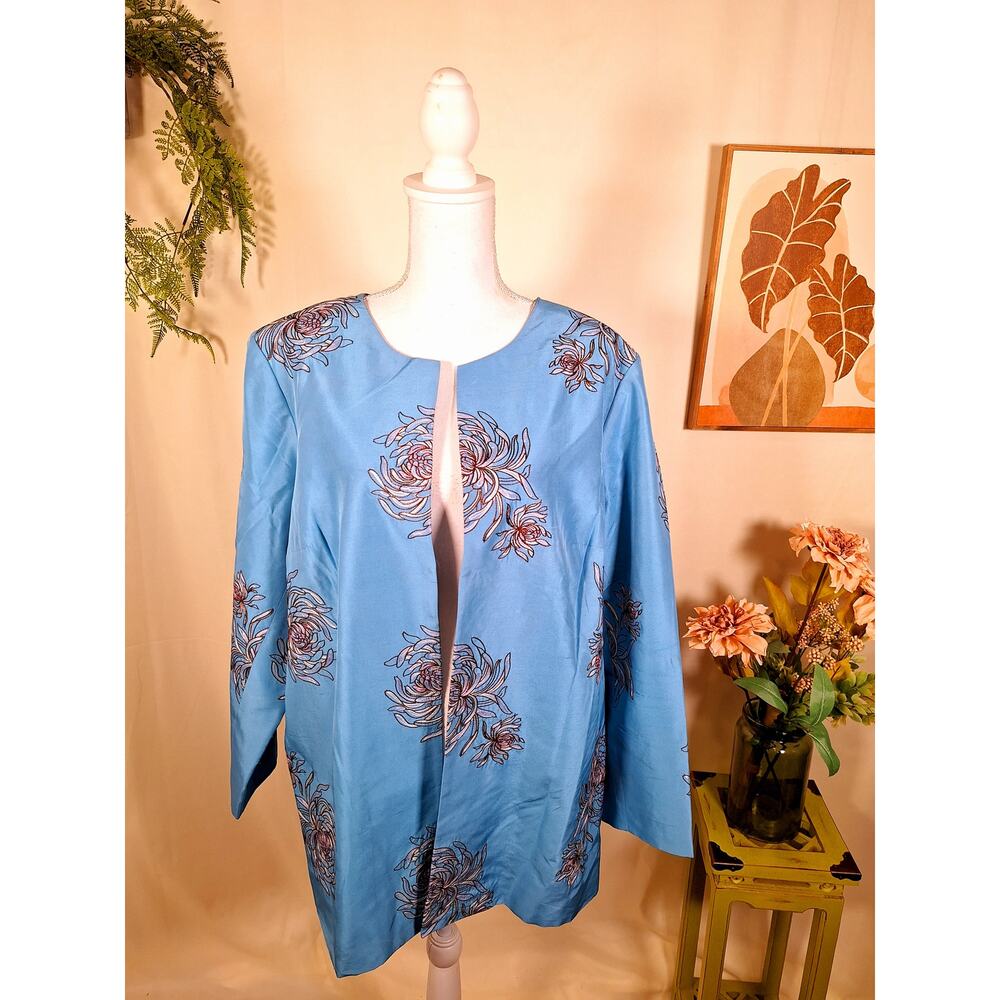 Victor Costa Women's Silk Floral Embroidered Jacket